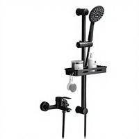 Nouvel ensemble de douche transfrontalier de style chinois, finition noire, simple, pour usage domestique, avec robinets d'eau froide et chaude