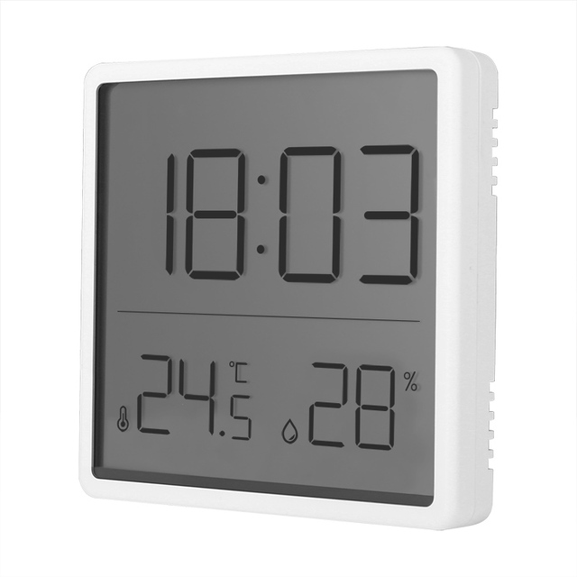 Smart Digital LCD Calendar Alarm Clock ABS Temperature Display Tabletop Clock for Home for Living Room or Bedroom