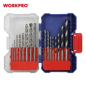 WORKPRO 16PCS Metal Wood Masonry Mix Drill Bit Set Box Kit