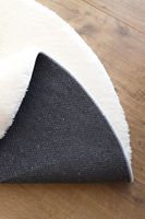 Tapis d'intérieur moderne épais en peluche ovale blanc Neptun, lavable, 28 mm, polyester doux, antibactérien, résistant aux taches, antidérapant, pour la maison