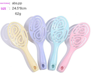 Peigne à cheveux en plastique à manche rond creux personnalisé avec logo, pour le coiffage, le démêlage, la mode, l'usage domestique - Product Image 2