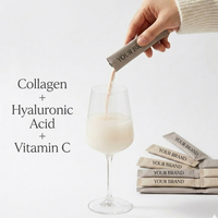 Sachets individuels de collagène, acide hyaluronique et vitamine C pour le bien-être et l'éclat de la peau, collagène marin, prix usine OEM