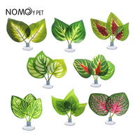 Nomoy Pet Nieuw Ontwerp Reptiel Accessoires Terrarium Decoratie Nep Plant Verschillende Kunstblad Met Zuignap