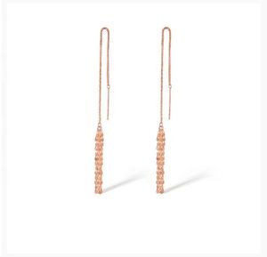 Boucles d'oreilles longues Xinfly Au750 en or massif 18 carats véritable, motif queue de phénix, chaîne Chopin, cadeau pour femme - Product Image 2