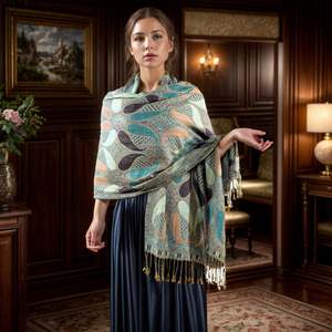 New Design Fashionable 70*180CM Jacquard Cashew Scarves Nepal <b>Women's</b> <b>Turban</b> Scarf Shawls YHK0043 - Product Image 1