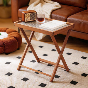 Modern minimalist combination coffee <b>table</b>, suitable for small apartments, rental rooms, multi-functional glass living room - Product Image 5