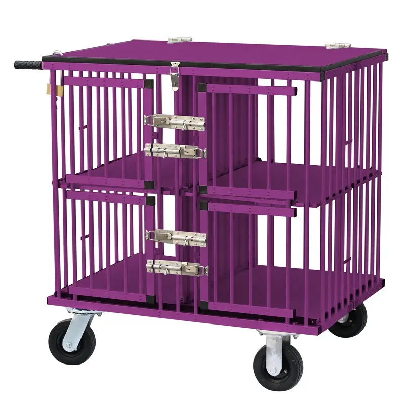 Folding Pet Cage Optional Color Customizable Factory Folding Pet Cage 4 Wheels Easy Move Portable New 2023 Folding Pet Cage