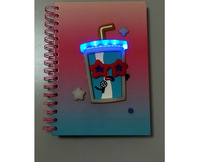 Bloc-notes A5 à spirale illuminé par LED-Bloc-notes lumineux avec fonction de lueur pour la journalisation et la prise de notes