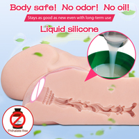 Bestseller Realistische Taschenvagina Männlicher Masturbator mit Doppelkanal Lebensechter Silikon Anal- und Vaginalmasturbator für Männer