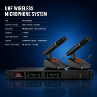 Système de microphone sans fil UHF à col de cygne 2 canaux JSL UK-602 200CH PLL 640-690MHz Récepteur rack 1U DC12-15V pour conférence Garantie 3 mois
