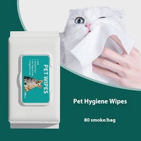 Lingettes humides jetables souples pour chiens et chats, sans lavage, articles ménagers, fournitures pour animaux domestiques, 80 pièces