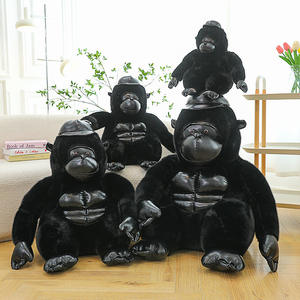 Peluche de gorille noir réaliste avec muscles, personnalisable OEM/ODM, pour la vente en gros transfrontalière, les boutiques de détail et les cadeaux - Product Image 1