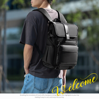 Nouveau sac à dos pour ordinateur portable, design épuré, logo personnalisé, imperméable, en tissu Oxford enduit PU, pour l'université, l'école, le travail, avec plusieurs poches multifonctions