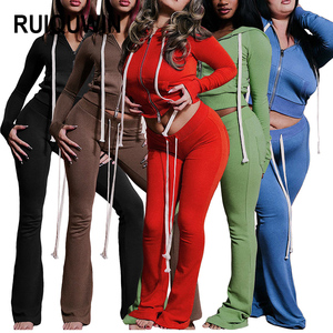 RUIQUWIN 2026 Nouvel ensemble <span class=keywords><strong>de</strong></span> survêtement pour femme ultra-élastique, comprenant un sweat à capuche ajusté et un pantalon <span class=keywords><strong>de</strong></span> <span class=keywords><strong>yoga</strong></span>, tenue deux pièces pour le quotidien, les loisirs et le fitness - Product Image 1