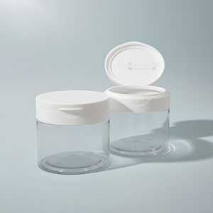 Botella para Exfoliante, Botellas <span class=keywords><strong>de</strong></span> Plástico para Cosméticos, Tarro Transparente para Crema, Envase <span class=keywords><strong>de</strong></span> Boca Ancha para Crema con <span class=keywords><strong>Pinzas</strong></span> - Product Image 1