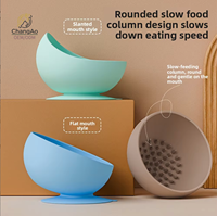 Gamelle anti-glouton en silicone de qualité alimentaire pour animaux de compagnie, avec ventouse intégrée, protection ergonomique du cou, pour chiens et chats