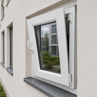 Fenêtre à battant en PVC de haute qualité, design européen moderne, double vitrage, pour maison de luxe
