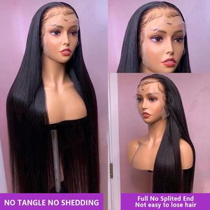 Perruque Lace Front Wig brésilienne naturelle, <span class=keywords><strong>cheveux</strong></span> lisses, 13x6 HD, densité 180, 30 34 pouces, pre-plucked, pour femmes - Product Image 4