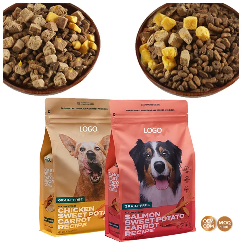 Comida seca para mascotas, pescado marino, forma triangular, contenido de proteína 18%, comida para perros, chino, Odm, precio bajo