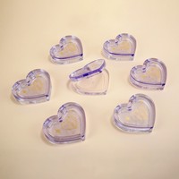 Personnalisé bling nouveau coeur forme amour cosmétique vide ombre à paupières étui violet crème blush conteneur