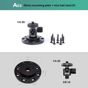 Base de Montaje en Pared de Aleación de Aluminio con Rosca de 1/4 y 3/8, Diámetro de 40-80 mm, Resistente, para Cámaras de Seguridad y Cámaras Web - Product Image 6
