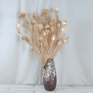 Flores Artificiales de Eucalipto en Tono Dorado, Plástico, Decoración para Bodas y Hogar, Realistas, Variedad Mixta, 40 cm - Product Image 4