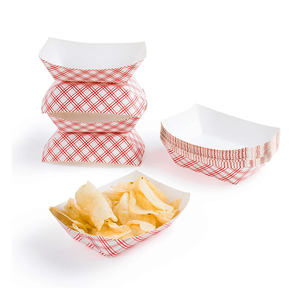 印刷されたエコフレンドリーな使い捨てチキンポテトチップフライドポテトバーガーテイクアウト食品ボックス紙ナチョトレイふた付き - Product Image 2