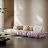 Ensemble de canapés en tissu de style italien pour salon, maison d'hôtes et appartement, design Sabi Wabi, minimaliste
