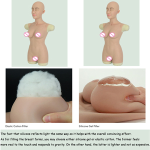 Siliconen Half Bodysuit Met Realistische Kop Borst Vormt Valse <span class=keywords><strong>Vagina</strong></span> Voor Drag Queen Ladyboy Transformatie - Product Image 2
