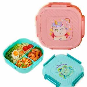 Vierkante Custom Bedrukte Schattige Kinderen Lunchbox Food Grade Kids School Bento Box Food Container Box