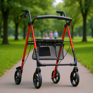 Déambulateur léger en aluminium avec roues de 8 pouces, capacité de 300 lb, siège et poignée réglables pour personnes âgées et adultes - Product Image 2
