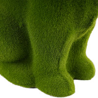 Sculpture de lapin en herbe artificielle à texture réaliste et festive, vert, floqué, écologique, fait main, ornement de Pâques pour la maison et le patio