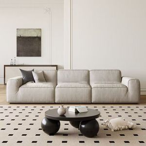 Divano Moderno in Tessuto Imbottito in Spugna <span class=keywords><strong>Beige</strong></span> con Cuscini Decorativi, Modulare a 3 Posti per Soggiorno, Salotto, Appartamento - Product Image 4