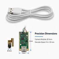 Module de caméra endoscopique 5 mm 1MP 720P USB 2.0 CMOS 4 LED, diamètre de fenêtre 15 mm, champ de profondeur 20-60 mm pour laryngoscopie et appareils ORL