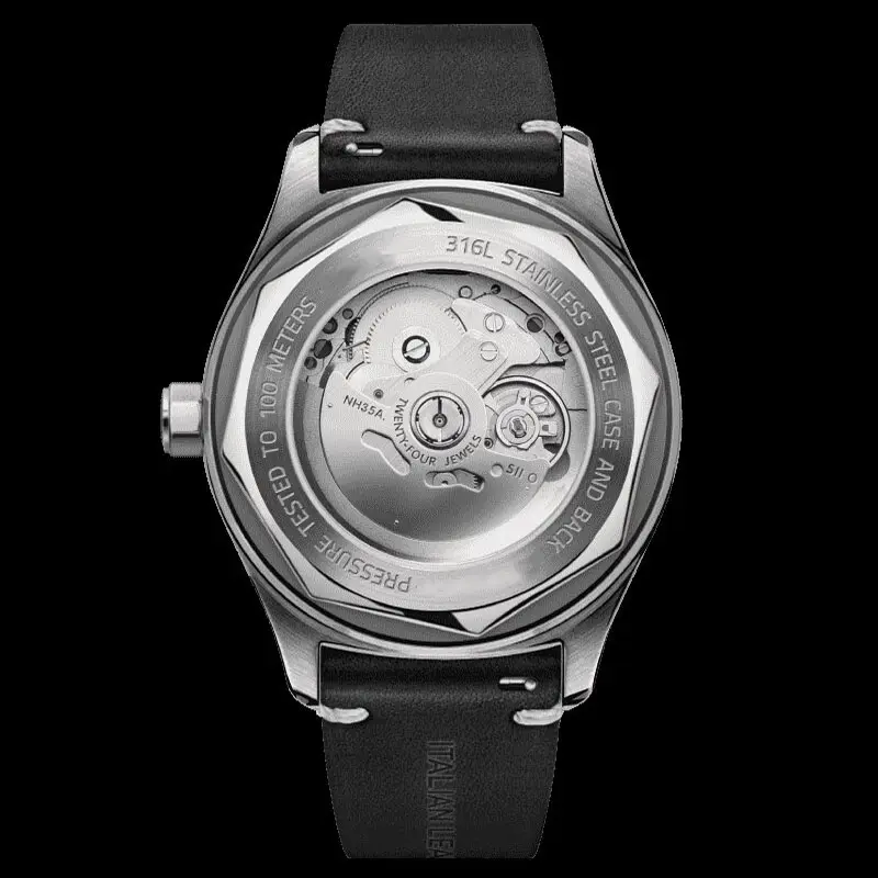 Fashion Luxury Business 316L Stainless Steel Sapphire Glass 10ATM Japan Movement Leather Strap Automatic腕時計