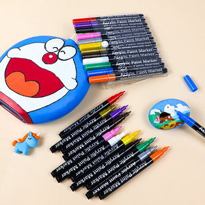 Stylo marqueur imperméable à l'eau <span class=keywords><strong>pour</strong></span> <span class=keywords><strong>adulte</strong></span>, 12 couleurs, peinture acrylique - Product Image 1