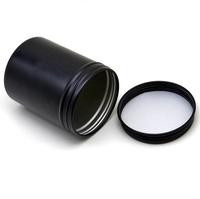 Pot en aluminium noir de 200 ml, récipient cosmétique rond en métal avec couvercle à vis pour soins de la peau, baume, crème