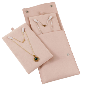 Pochette à bijoux en microfibre de haute qualité avec logo personnalisé, sac d'emballage pour colliers, pochette pour bijoux - Product Image 1