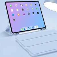 Convient pour iPad Air 4 Apple 10.9 pouces nouveau faux cuir antichoc à trois volets étui pour tablette avec fente pour stylo