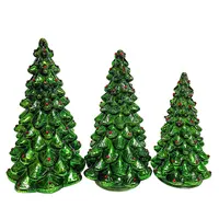 3 led 라이트 업 조명 작은 녹색 서 수은 손 불어 유리 크리스마스 색조 트리 장식 공급 업체