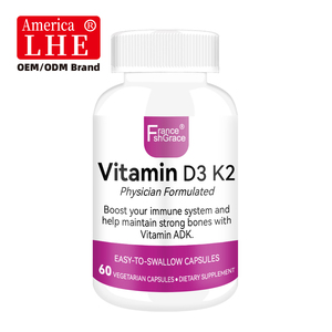 Suplemento de Vitamina D3 K2 al por Mayor, Apoya la Salud Ósea y la Absorción de Calcio con Vitamina ADK, 60 Cápsulas, Extractos de Vitamina D3 K2 - Product Image 1