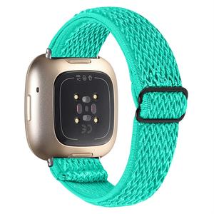 Accessoires de bracelet à boucle en métal réglable en tissu de <span class=keywords><strong>sport</strong></span> pour <span class=keywords><strong>Fitbit</strong></span> Versa 3/<span class=keywords><strong>Sense</strong></span> Bracelet de <span class=keywords><strong>montre</strong></span> élastique en Nylon - Product Image 3