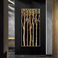 Fleurs abstrait paysage or arbre et impression Art toile peinture mur photo pour salon décoration décoration de la maison