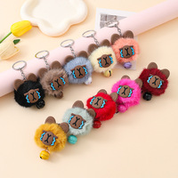 Porte-clés pendentif chat porte-bonheur en peluche, rembourré en coton PP doux, figurine mignonne de dessin animé avec clochette, pour sac d'école, cadeau pour meilleur ami, pour distributeur automatique