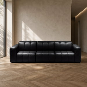 Divano Moderno di Lusso Italiano in Vera Pelle a Blocchi Segmentati con Molla Dorata e Struttura in <span class=keywords><strong>Legno</strong></span> <span class=keywords><strong>Massello</strong></span>, Set Divani da <span class=keywords><strong>Soggiorno</strong></span> a 3-4 Posti - Product Image 1