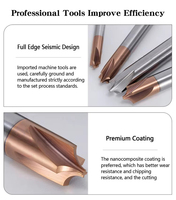 SHARKA 2F 3Flute Lollipop Cutter Ball Nose Carbide End Mill AlTiN coated CNC Milling Cutter Machining Tool Router Bit for Steel