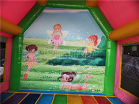 Videur gonflable de maison de rebond de fleurs de fée de matériel commercial de PVC pour des enfants sautent le château petite maison gonflable de rebond