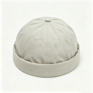 Casquette Docker Vintage sans Bord en Coton pour Adultes, Chapeau Melon à Revers Roulé, Étiquette Tissée Personnalisée, Vente en Gros, Usage Quotidien pour Hommes - Product Image 5