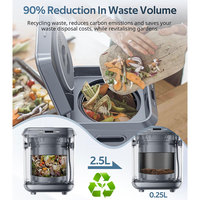 Composteur de cuisine à domicile 2,5 L composteur de déchets alimentaires de grande capacité bac à compost intelligent inodore avec filtre à charbon détachable