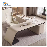 Mobilier de bureau moderne de style simple Table de patron en bois en forme de L Bureau de direction